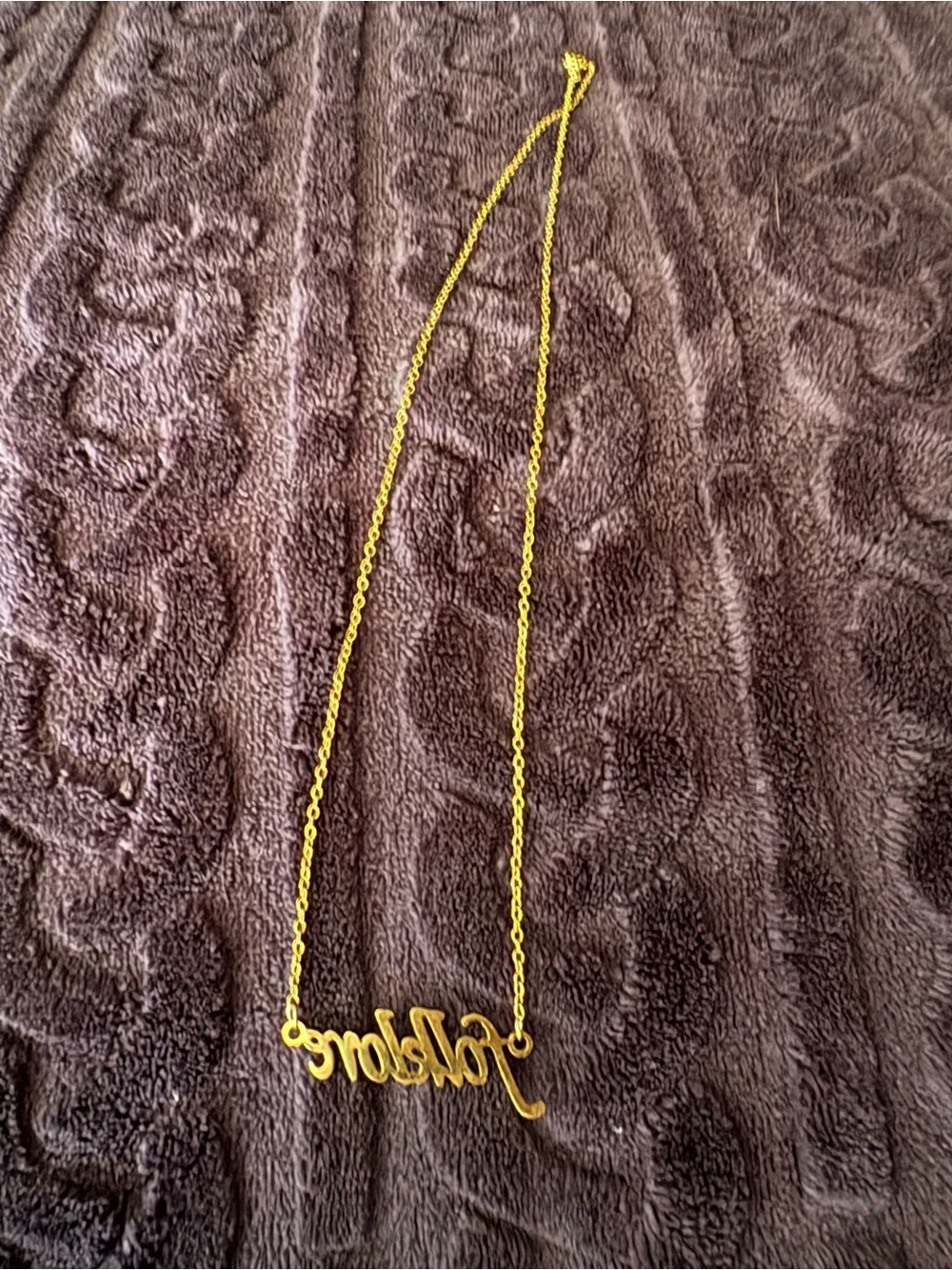 T.S. Gold "folklore" Script Necklace - Women's Jewelry - Picture 5 of 5